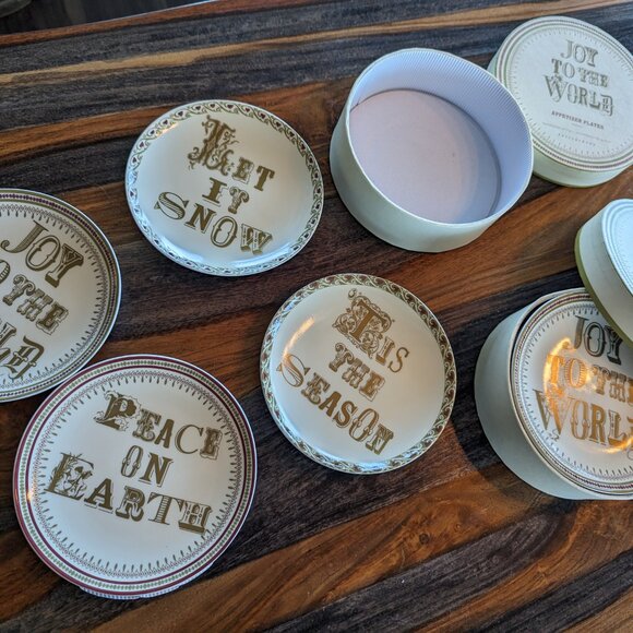 Pottery Barn Joy to the World Appetizer Plates - 2 sets - Picture 5 of 9